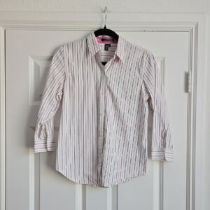 Ralph Lauren Pink and Black Striped Button Down Shirt